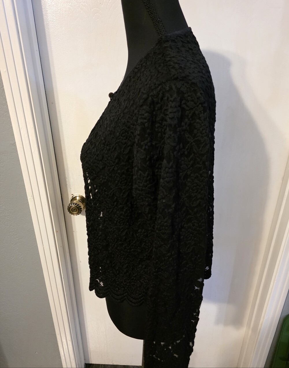 Black Lace Cardigan Size M - Picture 3 of 6